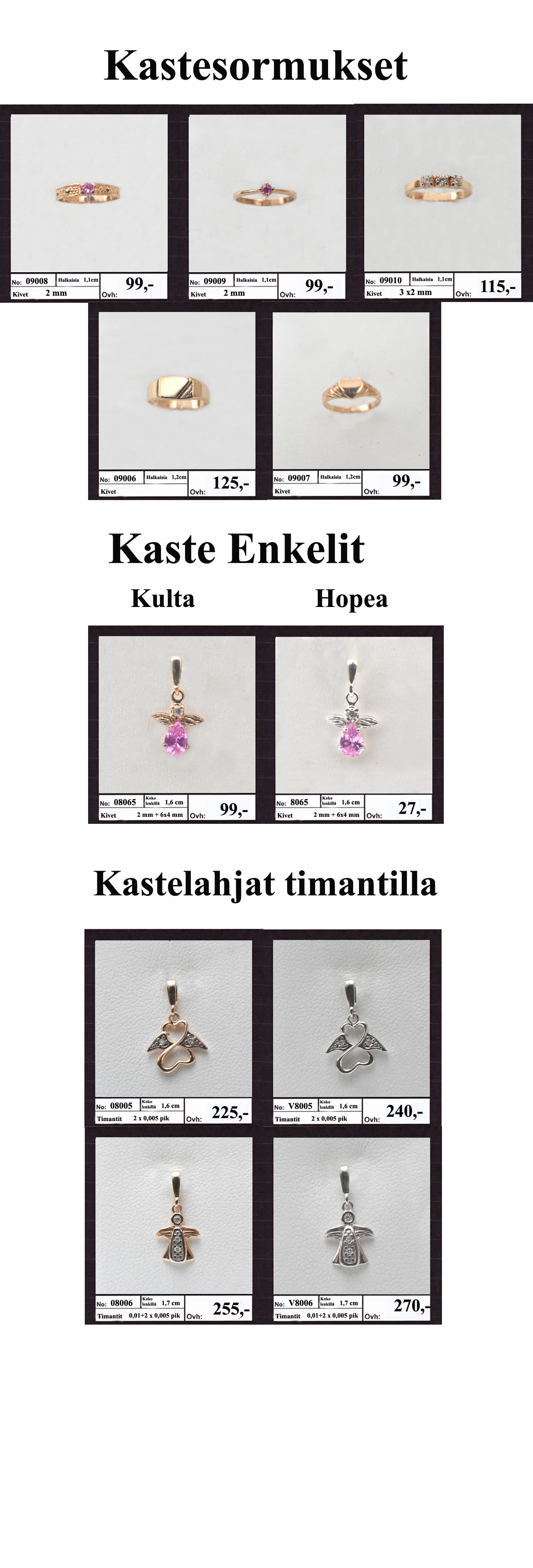 Kastelahjat kevät 2026